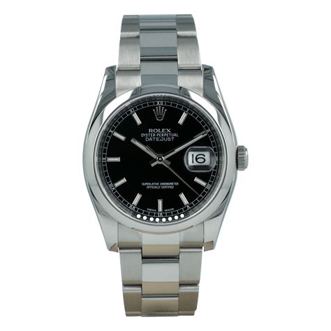 rolex datejust 36 black dial 116200